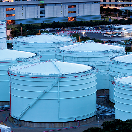 Petrochemical storage tanks